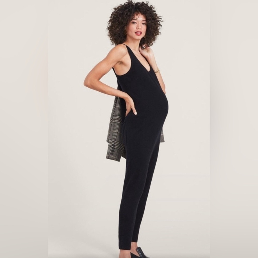 Hatch Maternity Black Cashmere & Wool Onesie